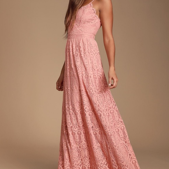 Lulus Unending Love Blush Pink Lace Maxi Dress - Picture 5 of 13